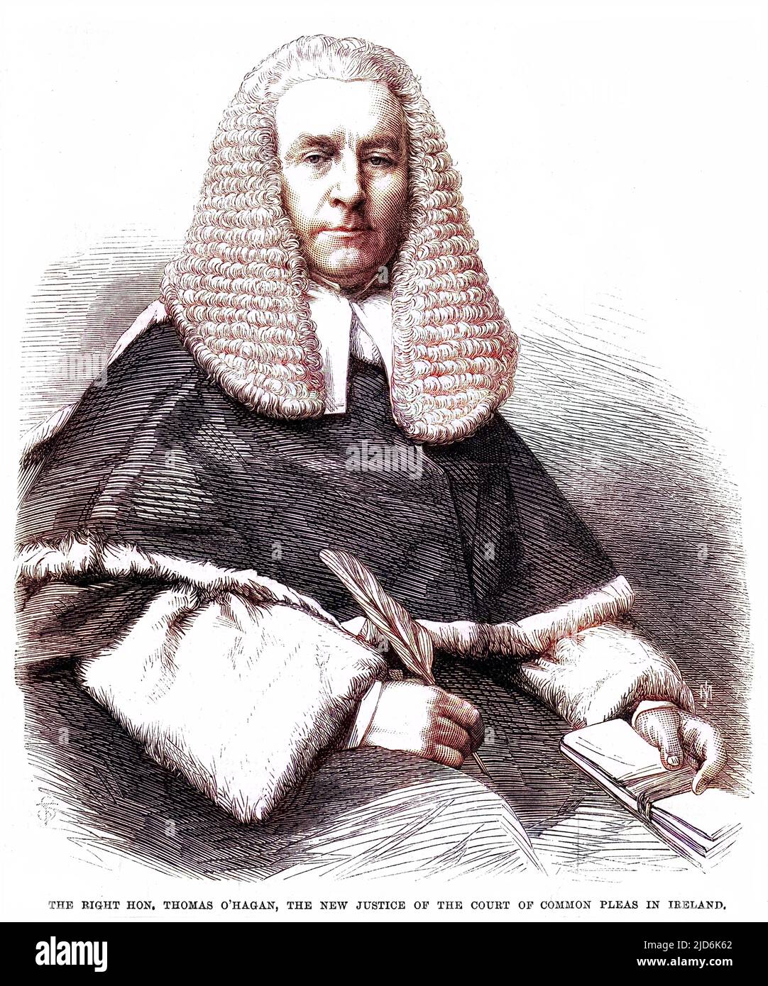 THOMAS O'HAGAN Irish judge, justice of the (Irish) Court of Common Pleas Colourised version of: 10171143       Date: 1812 - 1885 Stock Photo