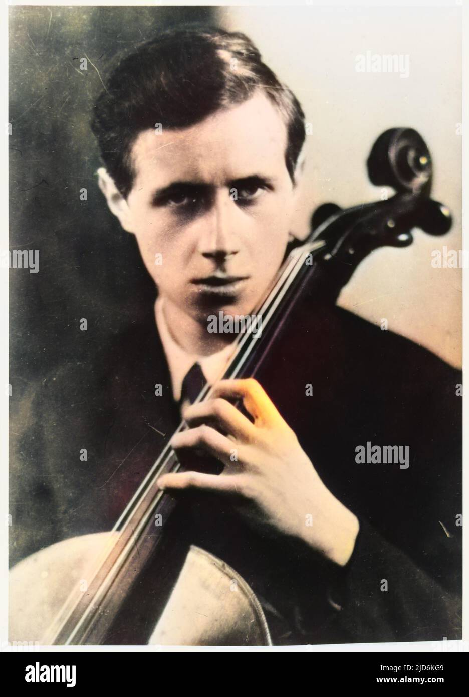 MSTISLAV ROSTROPOVICH (1927 - 2007), Russian cellist. Colourised version of: 10079427 Stock Photo