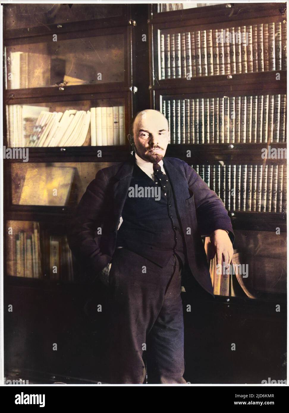 VLADIMIR ILICH ULYANOV LENIN Soviet statesman, in a relaxed pose, in ...