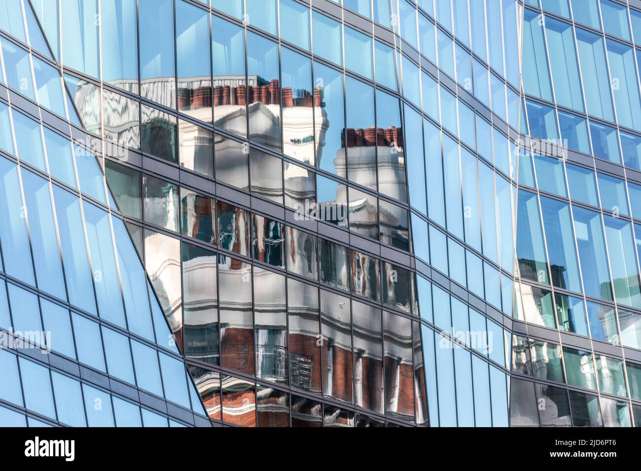 Reflections in modern glass office building, 62 Buckingham Gate in Victoria Street, Westminster, London, England, UK Stock Photo