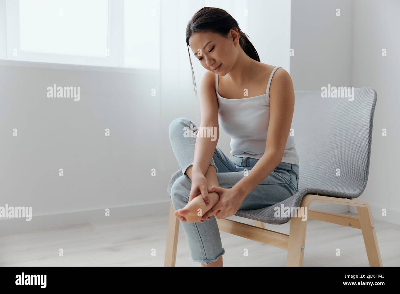 Mature woman feet bed hi-res stock photography and images - Alamy