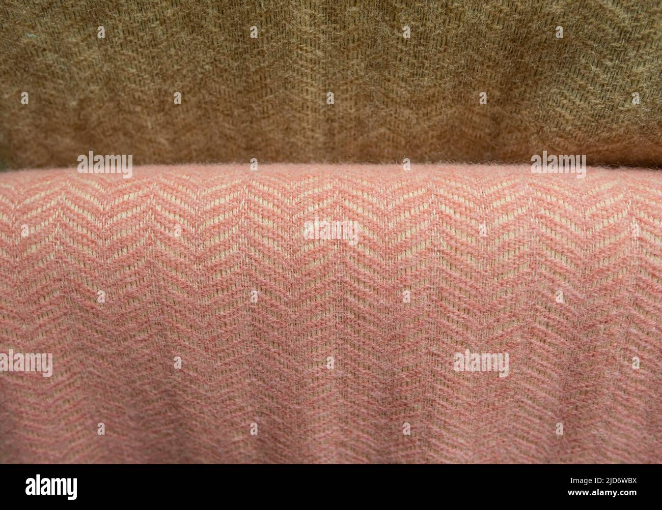 Pink and brown wool blankets Stock Photo Alamy