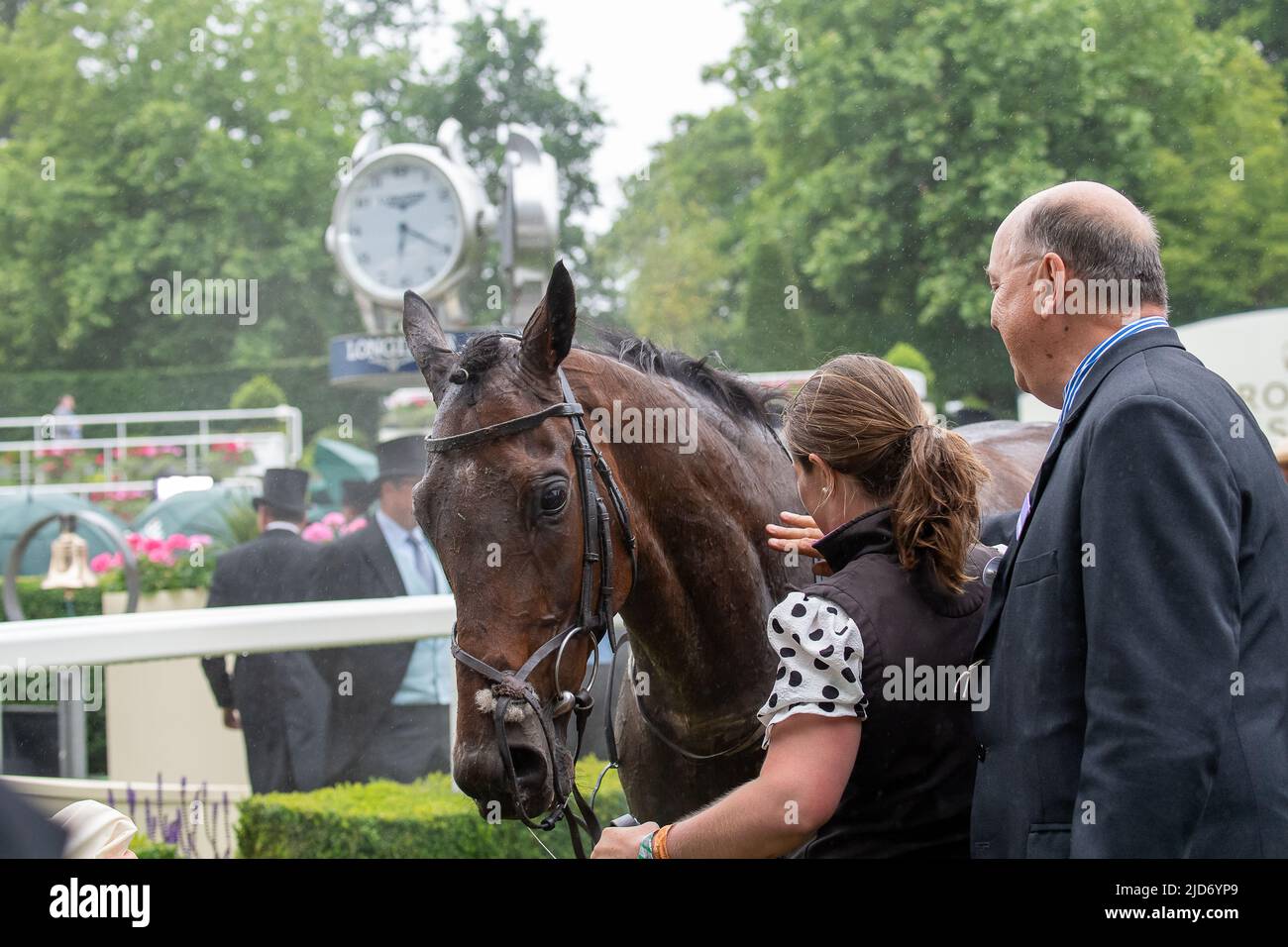 Ascot, Berkshire, UK. 18th June, 2022. Jockey William Buick riding horse Stratum won the Queen Alexandra Stakes today at Royal Ascot in the last race. Credit: Maureen McLean/Alamy Live News Stock Photo