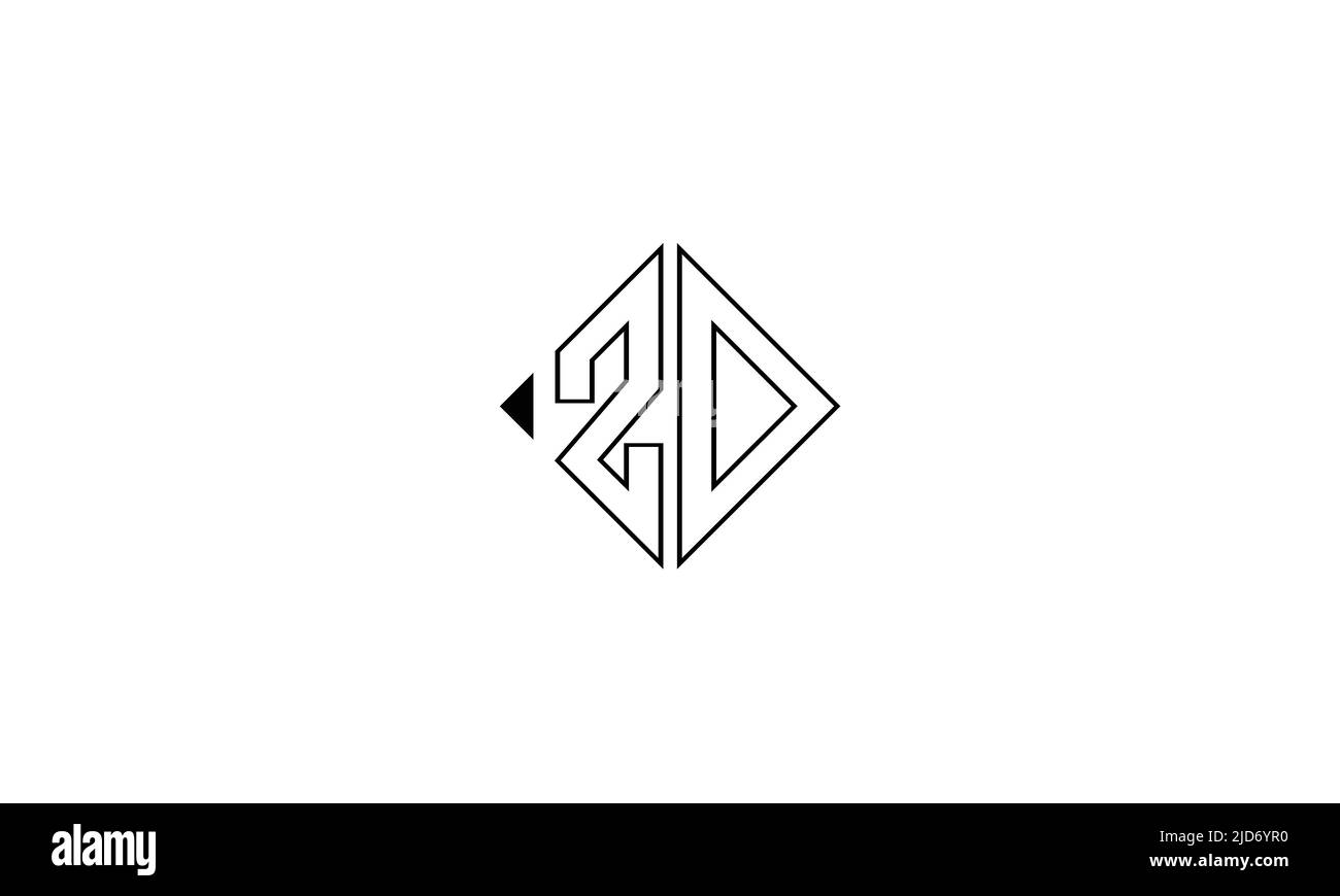 ZD, DZ Abstract Letters Logo Monogram Stock Vector