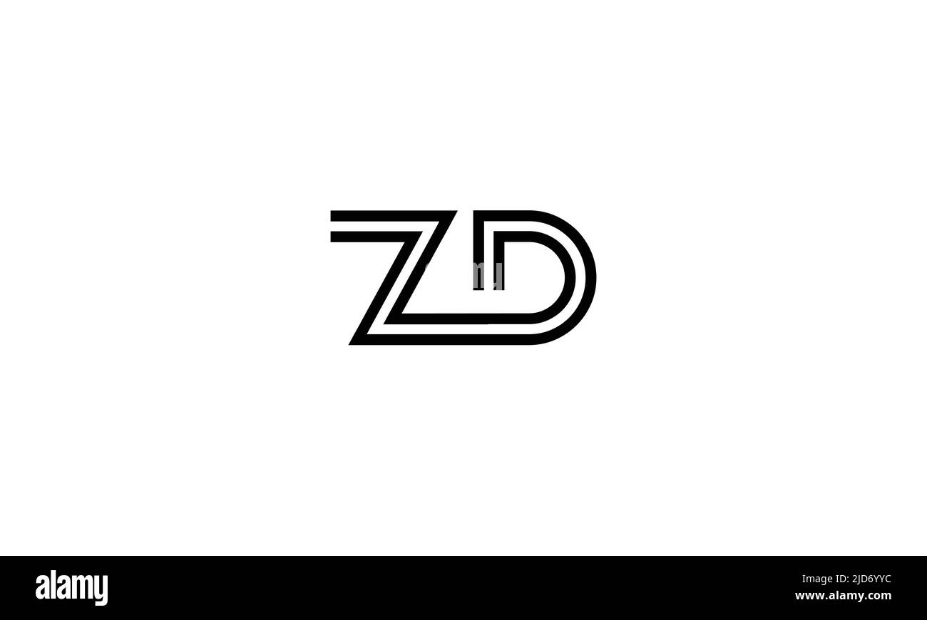 ZD, DZ Abstract Letters Logo Monogram Stock Vector