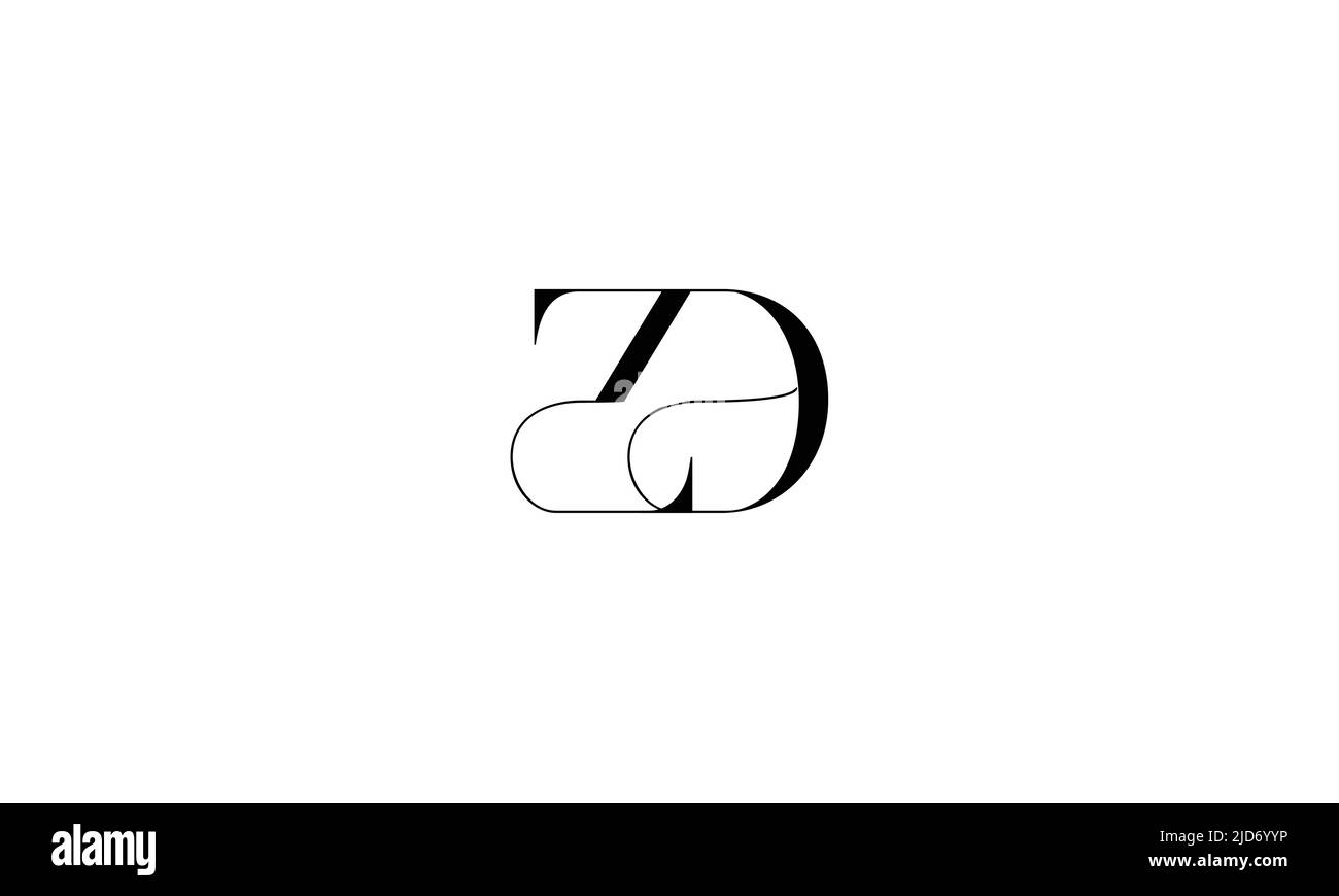 ZD, DZ Abstract Letters Logo Monogram Stock Vector