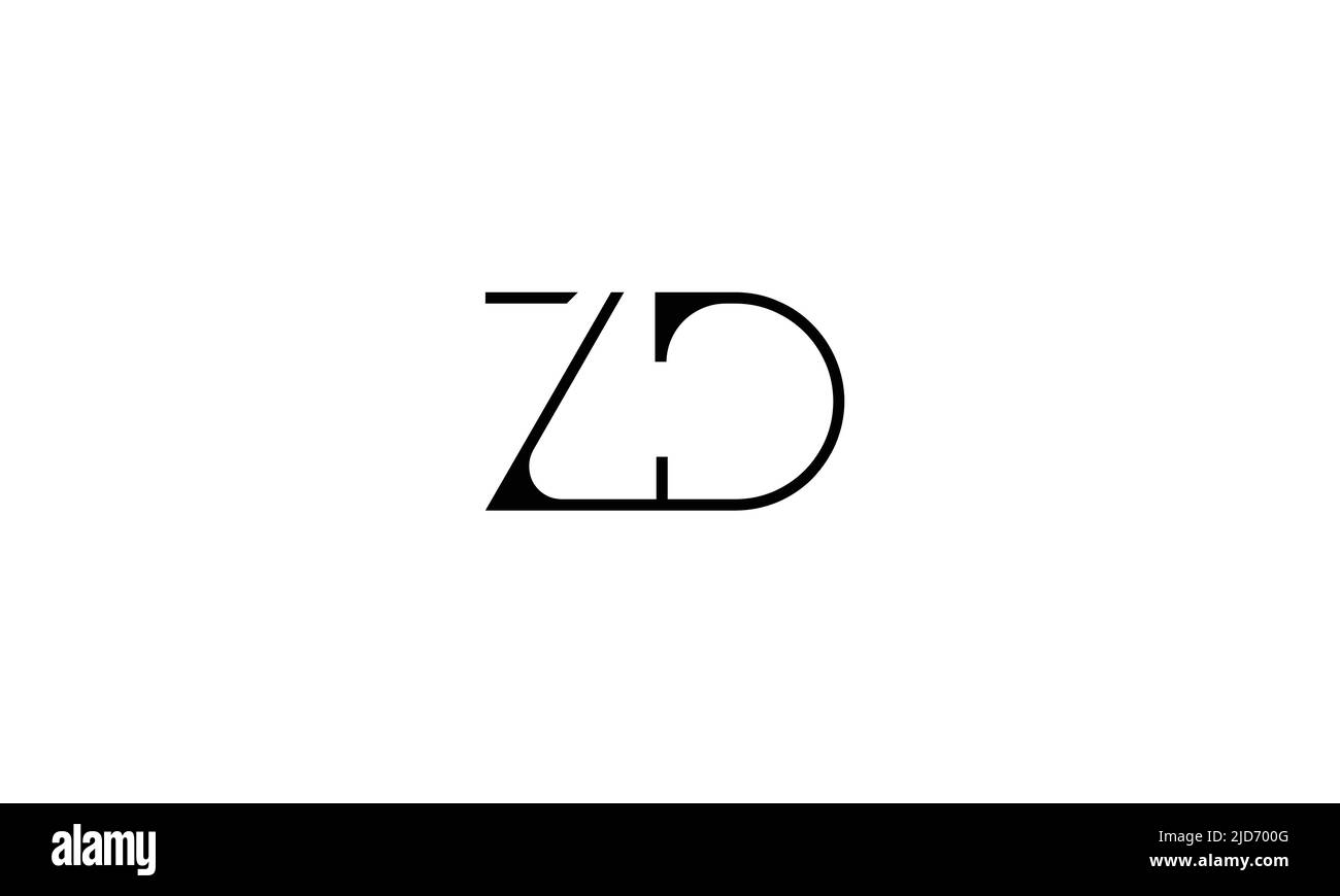 ZD, DZ Abstract Letters Logo Monogram Stock Vector