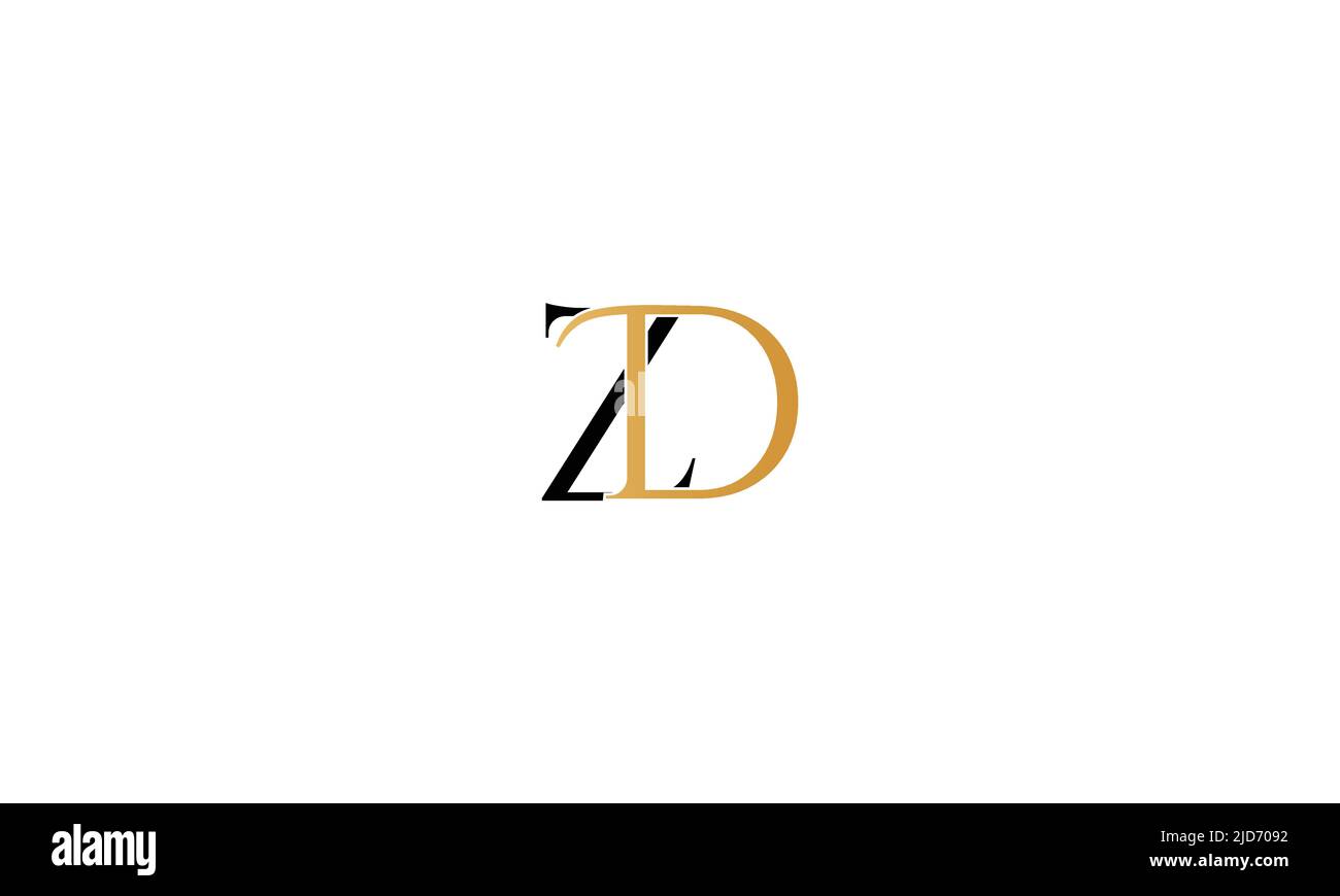 ZD, DZ Abstract Letters Logo Monogram Stock Vector