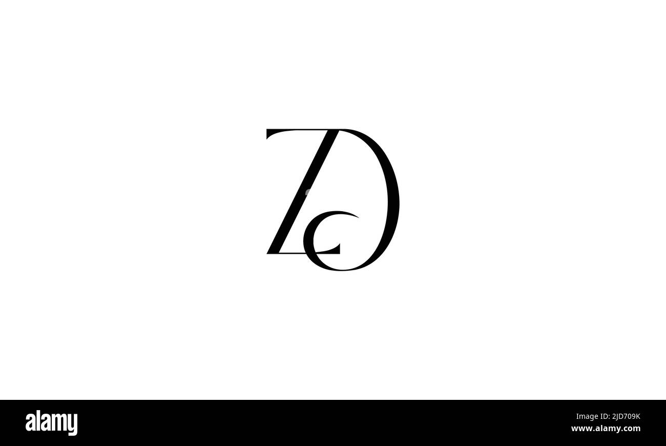 ZD, DZ Abstract Letters Logo Monogram Stock Vector