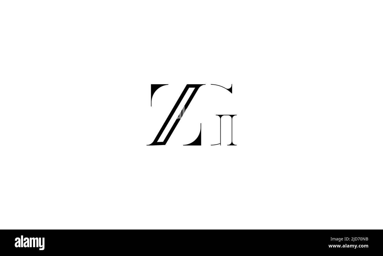 ZG, GZ Abstract Letters Logo Monogram Stock Vector