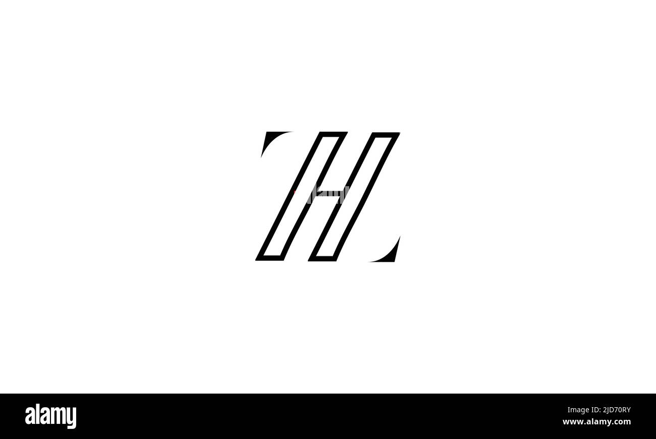 ZH, HZ Abstract Letters Logo monogram Stock Vector
