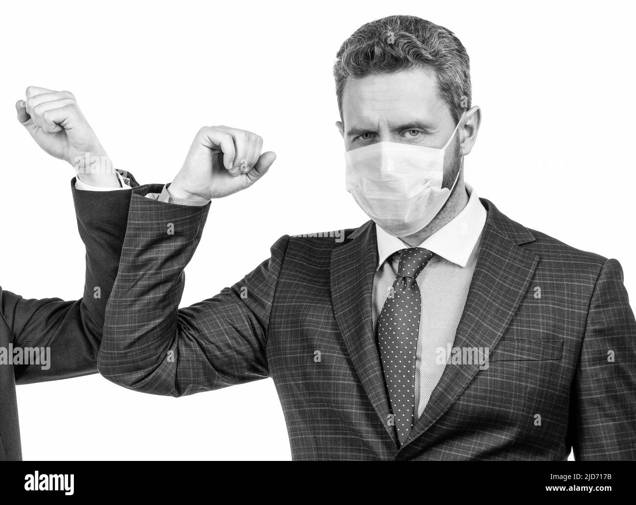 Elbows greeting Black and White Stock Photos & Images Alamy