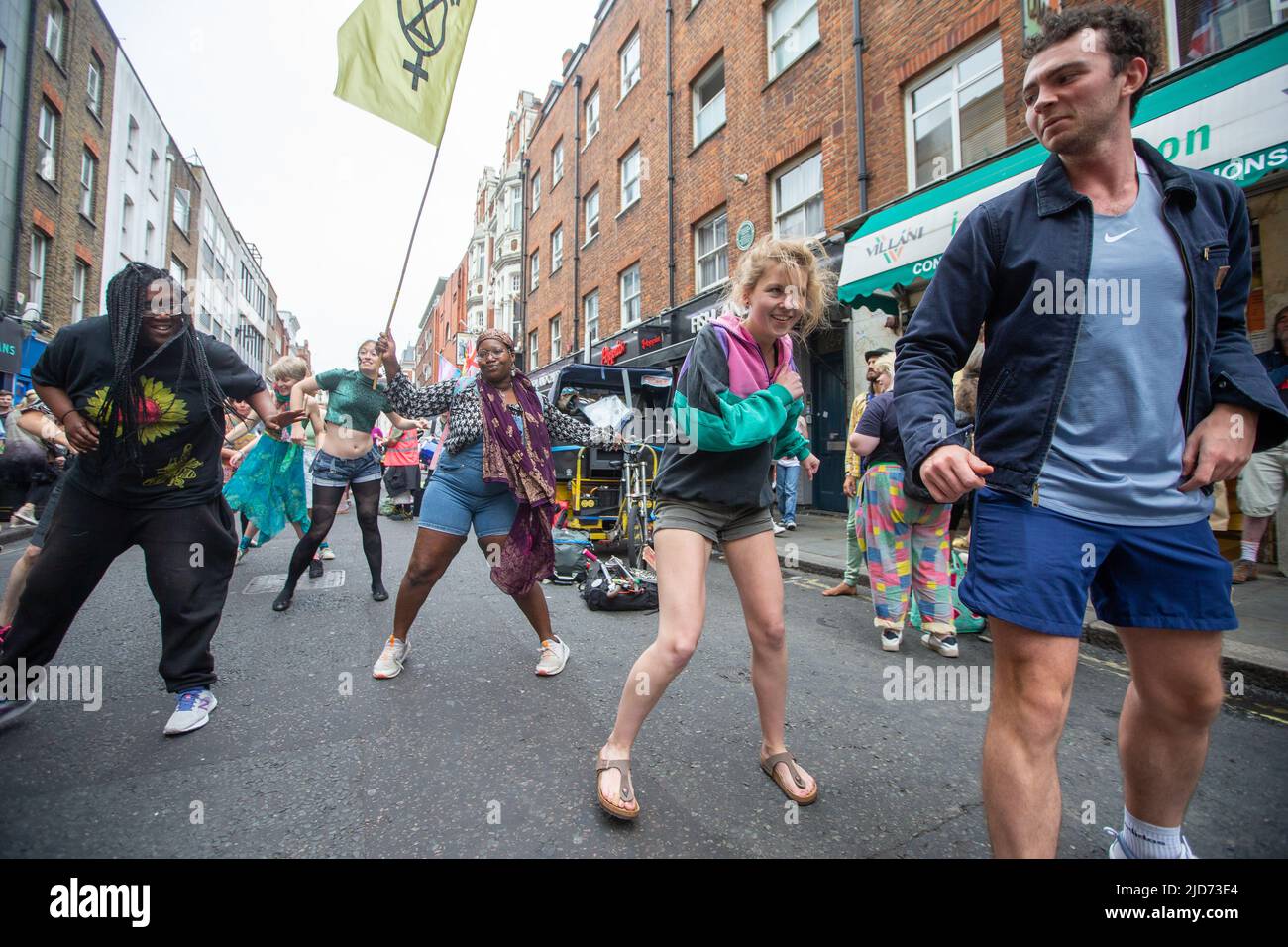 London, England, UK. 18th June, 2022. Extinction Rebellion activists