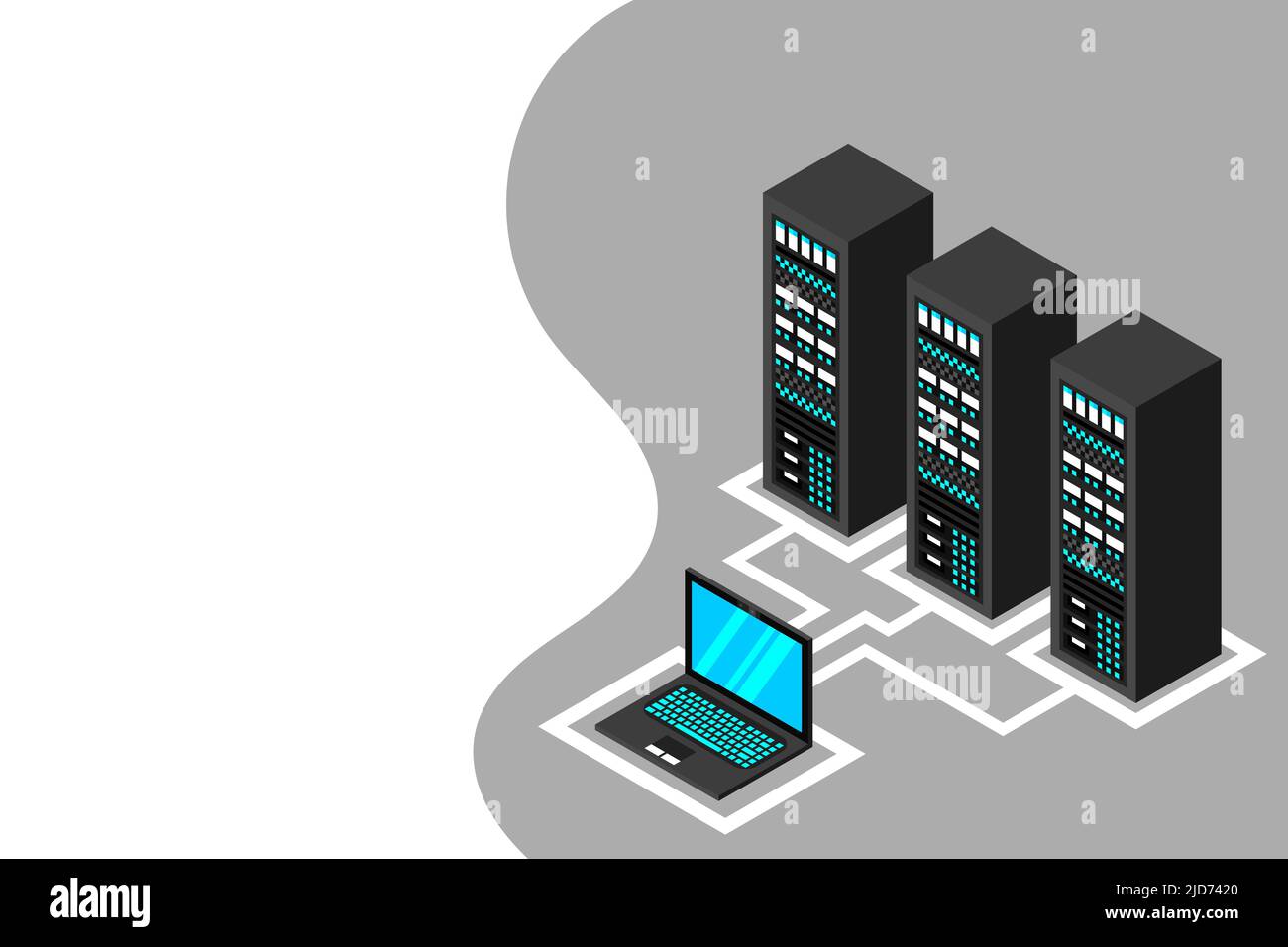 Isometric server equipment. Vector illustration. Stock Vector