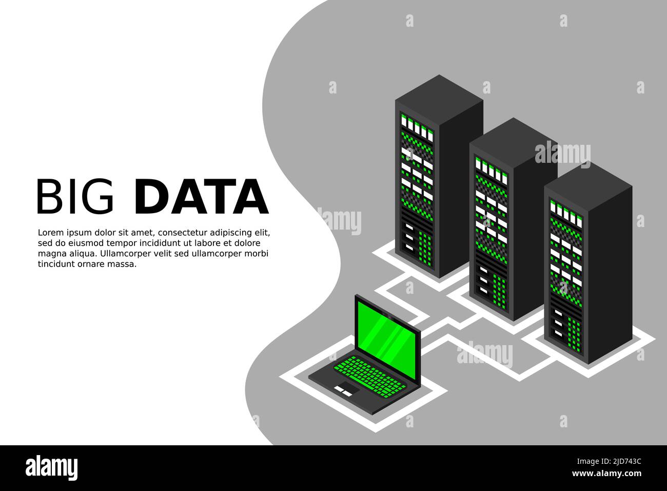 Isometric server equipment. Vector illustration. Stock Vector