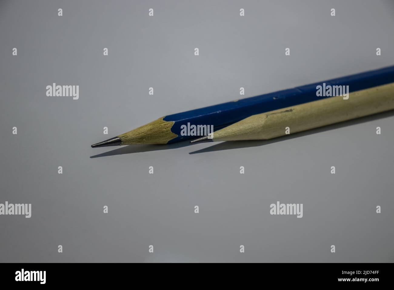 Pencil photo with zoom technique on white background Stock Photo Alamy