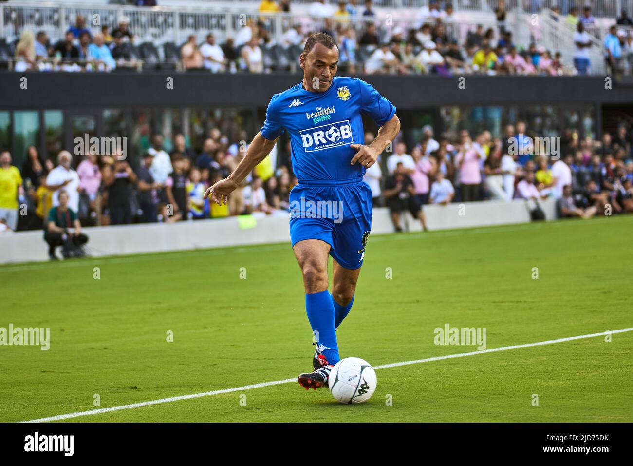 Fort Lauderdale, FL, USA. 18th June 2022. 2C - Cafu - Former AC Milan and Brazilian national team player during soccer match The Beautiful Game by R10 and RC3 owned global soccer football icons and Brazilian duo Ronaldinho and Roberto Carlos at DRV Pink Stadium in Florida, USA. Credit: Yaroslav Sabitov/YES Market Media/Alamy Live News. Stock Photo