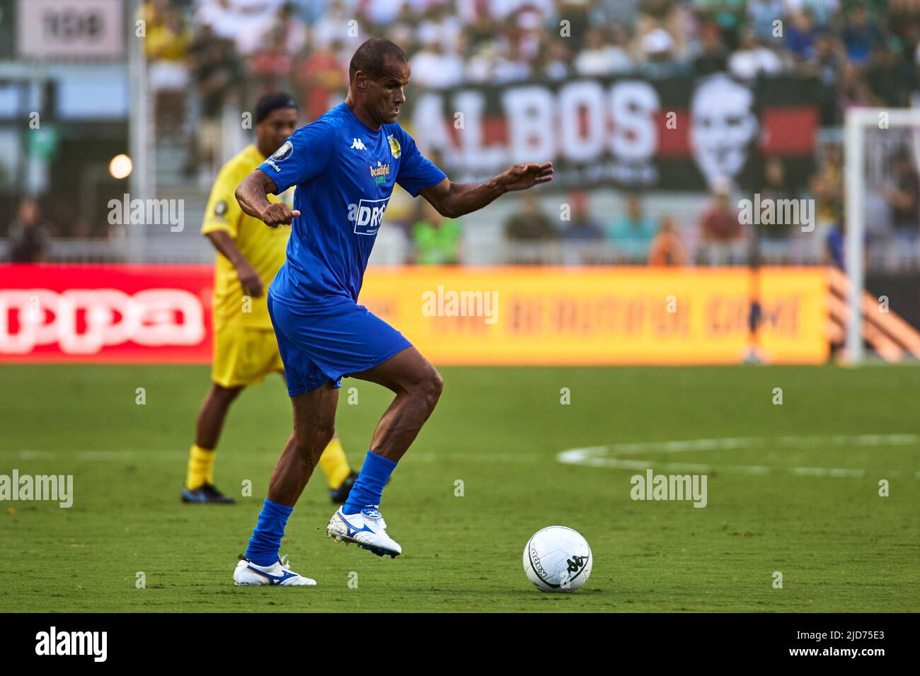 Fort Lauderdale, FL, USA. 18th June 2022. 2C - Cafu - Former AC Milan and Brazilian national team player during soccer match The Beautiful Game by R10 and RC3 owned global soccer football icons and Brazilian duo Ronaldinho and Roberto Carlos at DRV Pink Stadium in Florida, USA. Credit: Yaroslav Sabitov/YES Market Media/Alamy Live News. Stock Photo