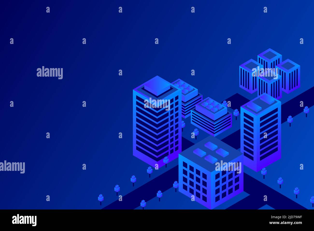 Isometric Future City. Real estate and construction industry concept