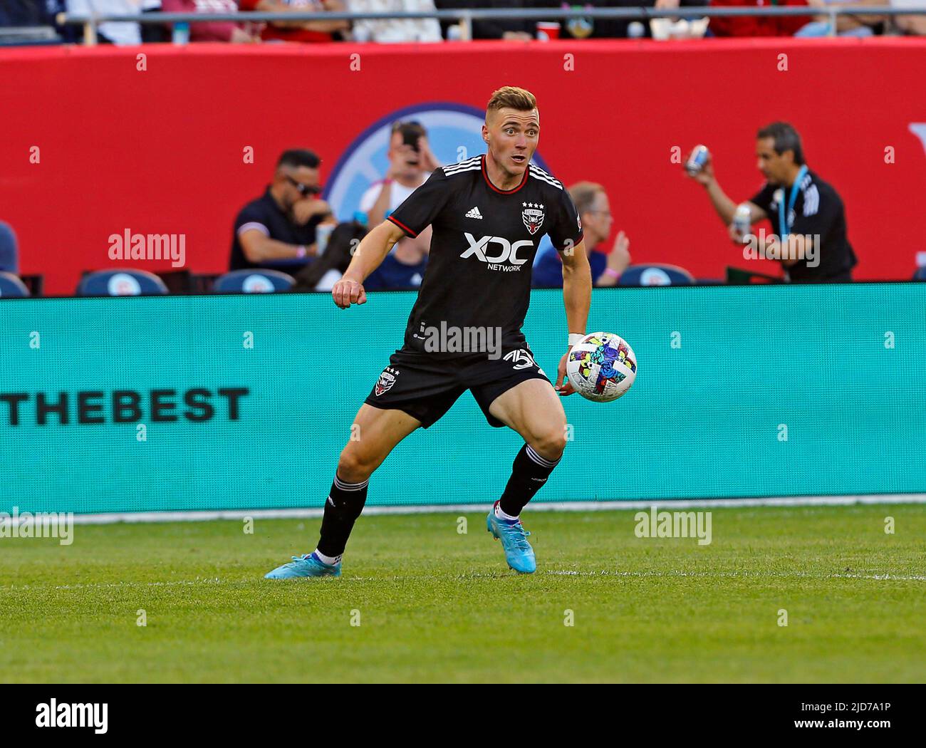 Chicago, USA, 18 June 2022.  MLS DC United's Julian Gressel handles the ball during a match against the Chicago Fire FC at Soldier Field in Chicago, IL, USA. Credit: Tony Gadomski / All Sport Imaging / Alamy Live News Stock Photo