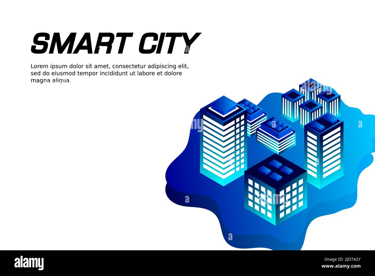 Isometric Future City. Real estate and construction industry concept
