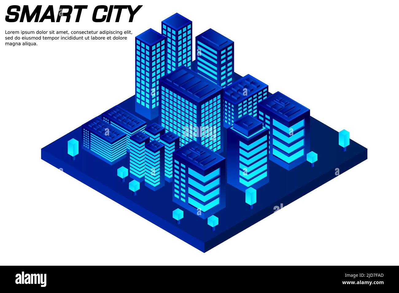 Isometric Future City. Real estate and construction industry concept