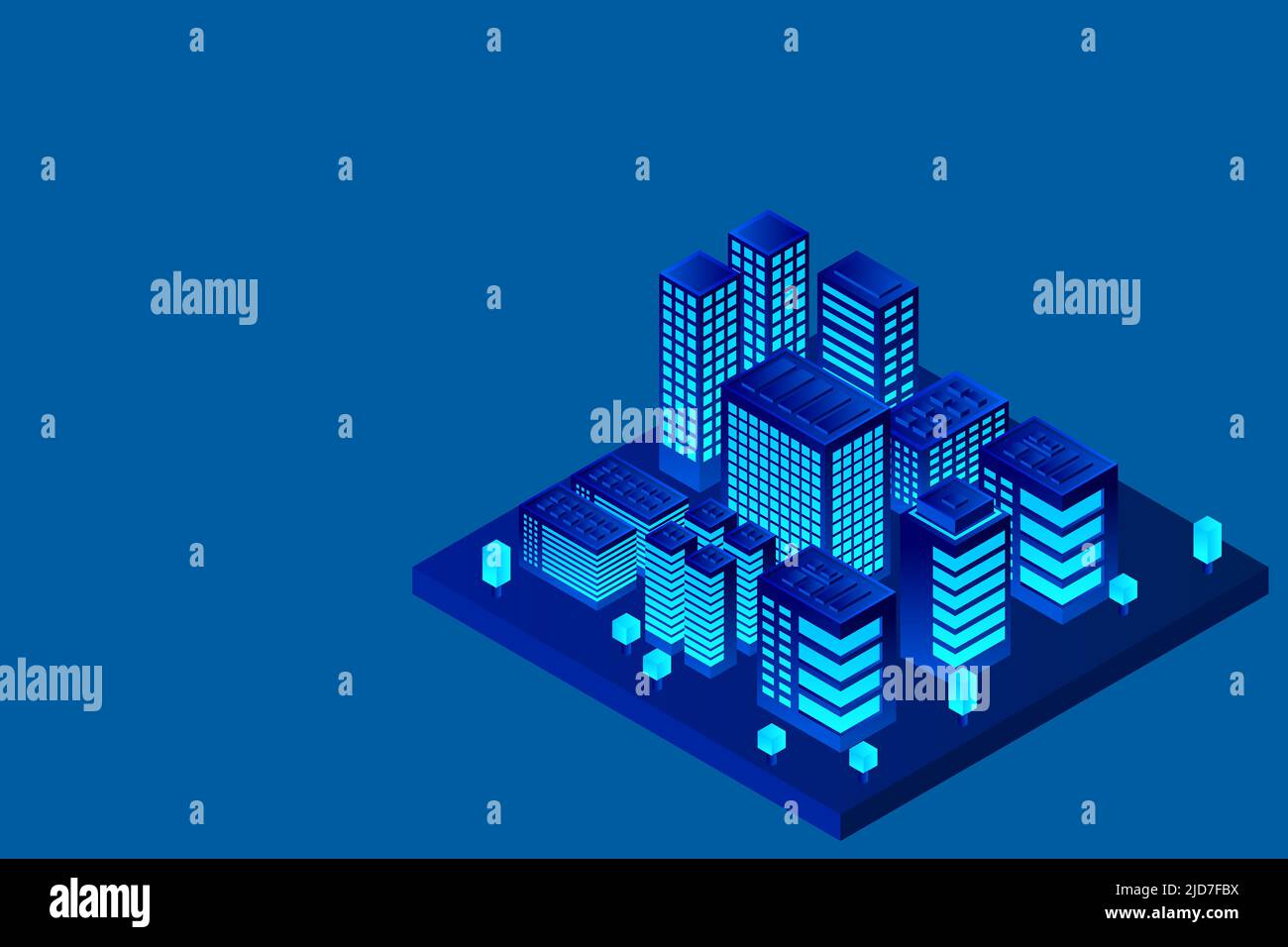 Isometric Future City. Real estate and construction industry concept