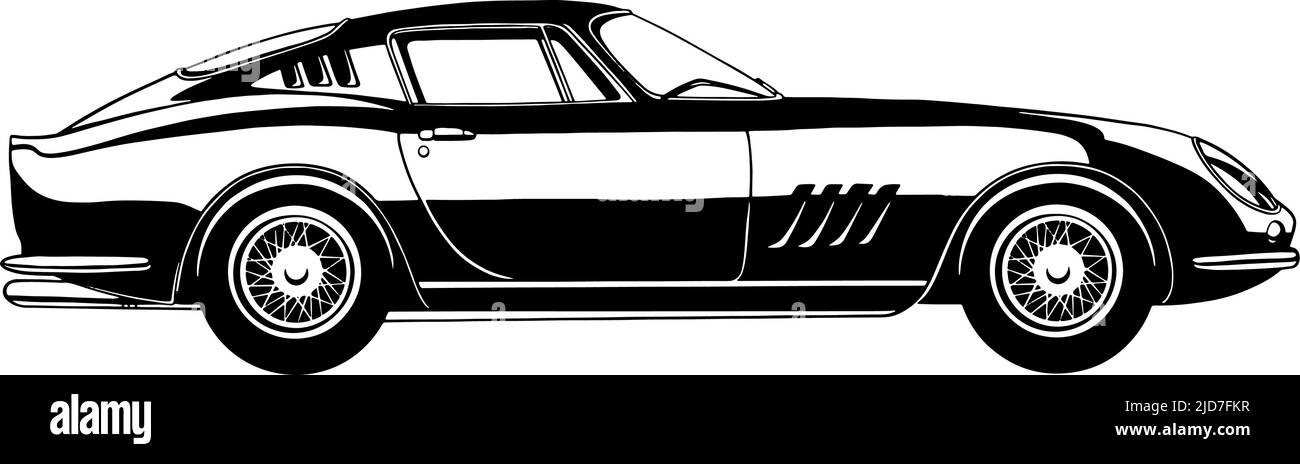 Retro car vector illustration. Vintage automobile Stock Vector