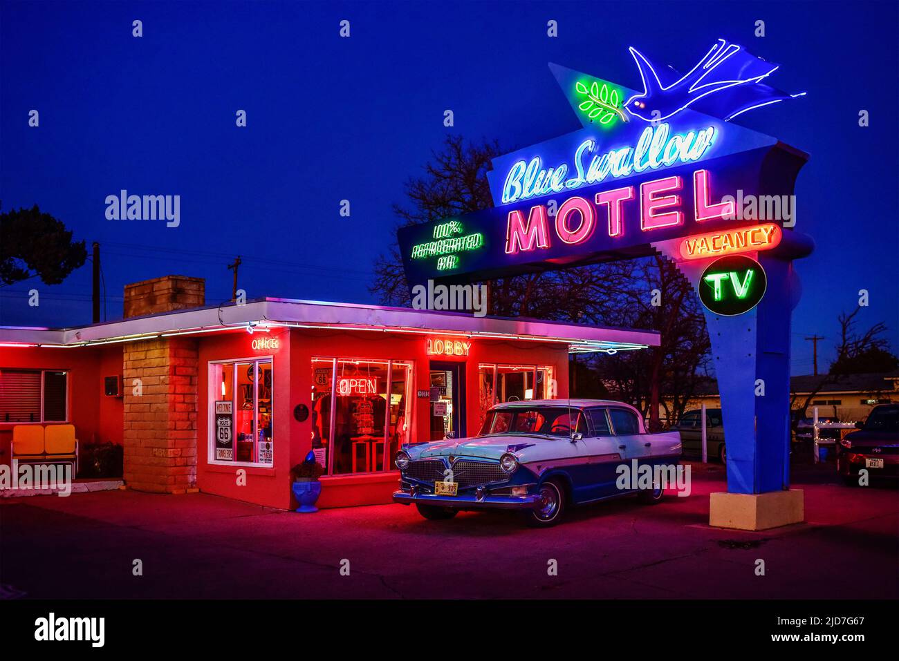The historic Blue Swallow Motel in Tucumcari, New Mexico, USA Stock