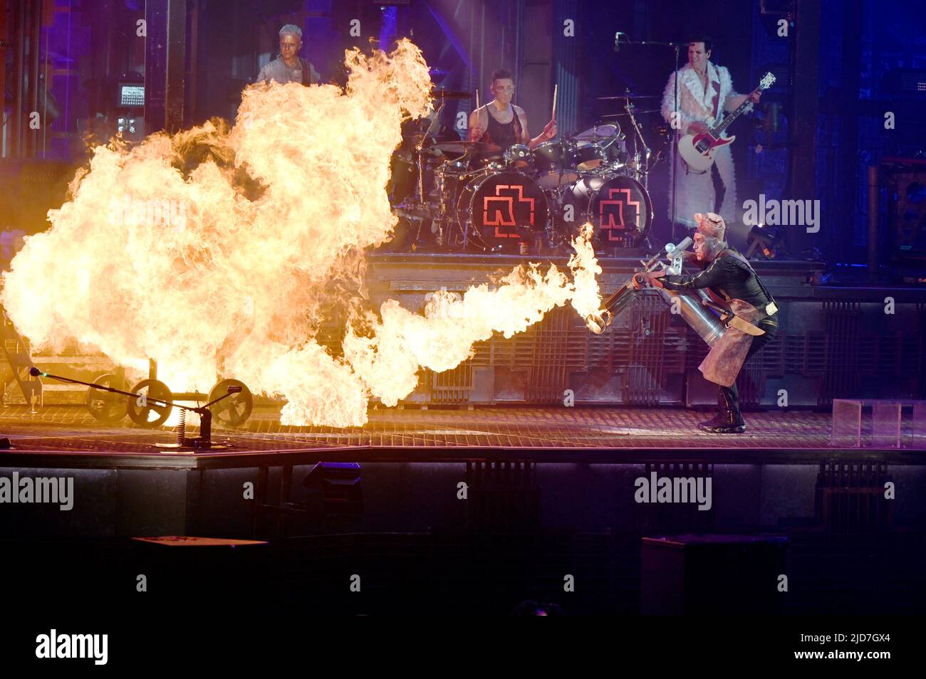 Duesseldorf, Germany. 18th June, 2022. Rammstein lead singer Till