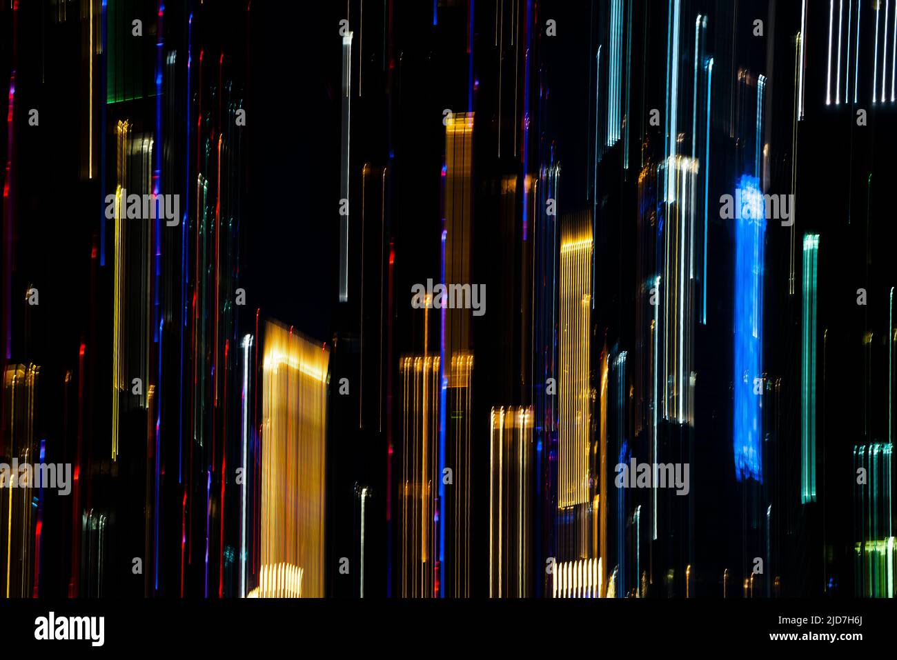 Hi-tech abstract background. Cityscape of skyscrapers of Moscow City Camera shift. High quality photo Stock Photo