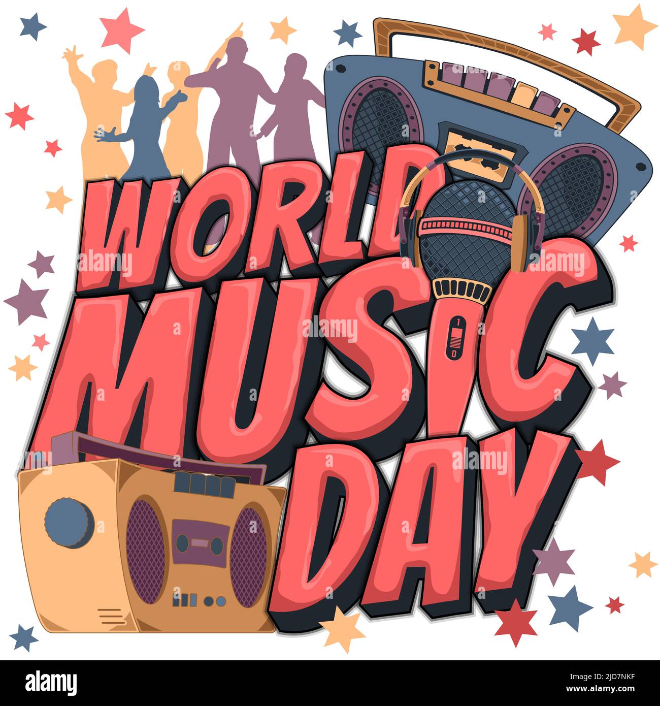 World Music Day - Celebrated the world of Music the way its meant to Stock Vector