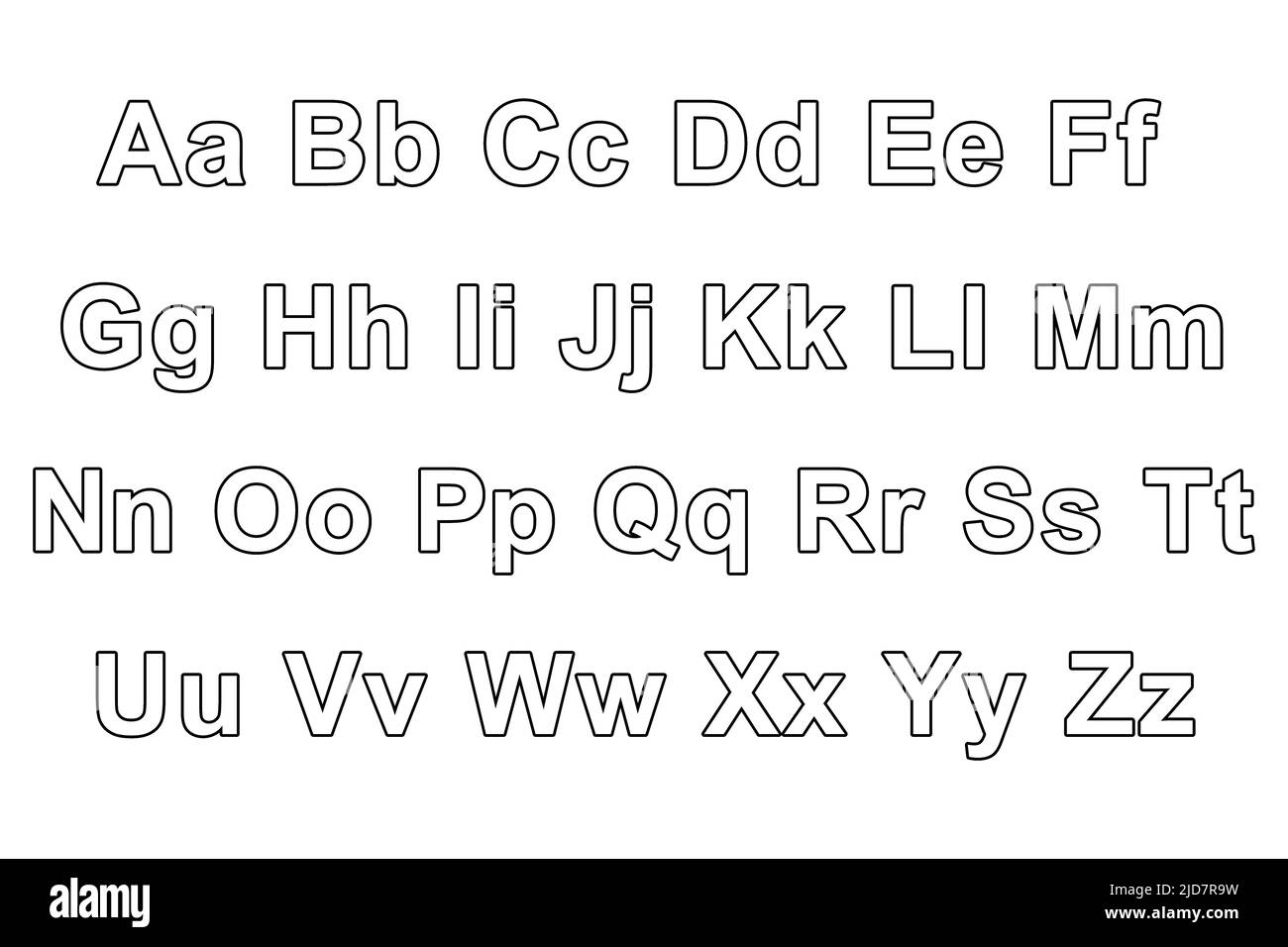 Alphabet in outlined font Stock Photo
