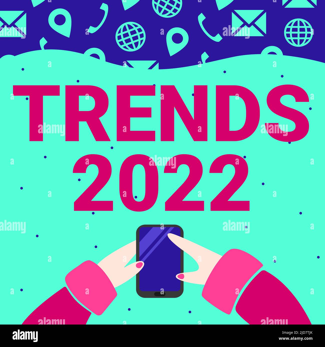 Text caption presenting Trends 2022. Concept year