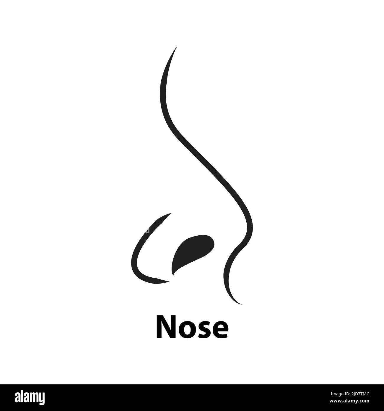 simple Nose Outline Vector Illustration. on white background Stock Vector