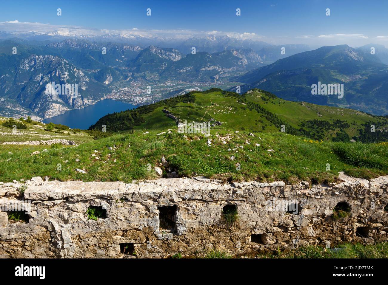 Trenches of the Great War. Altissimo di Nago mountain. Garda lake, Riva del Garda. Trentino. Italy. Europe. Stock Photo