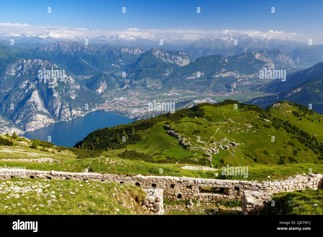 Trenches of the Great War. Altissimo di Nago mountain. Garda lake, Riva del Garda. Trentino. Italy. Europe. Stock Photo