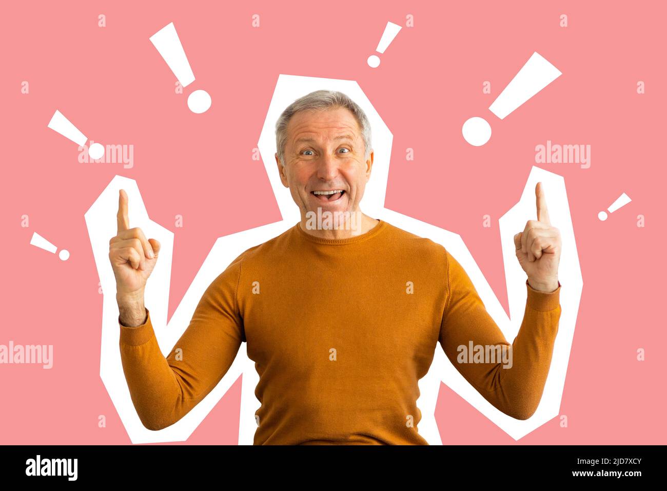 Excited senior stylish old man hi-res stock photography and images - Alamy
