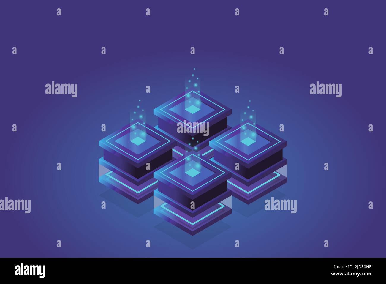Server room isometric, Cloud storage data, Data center, Big data ...