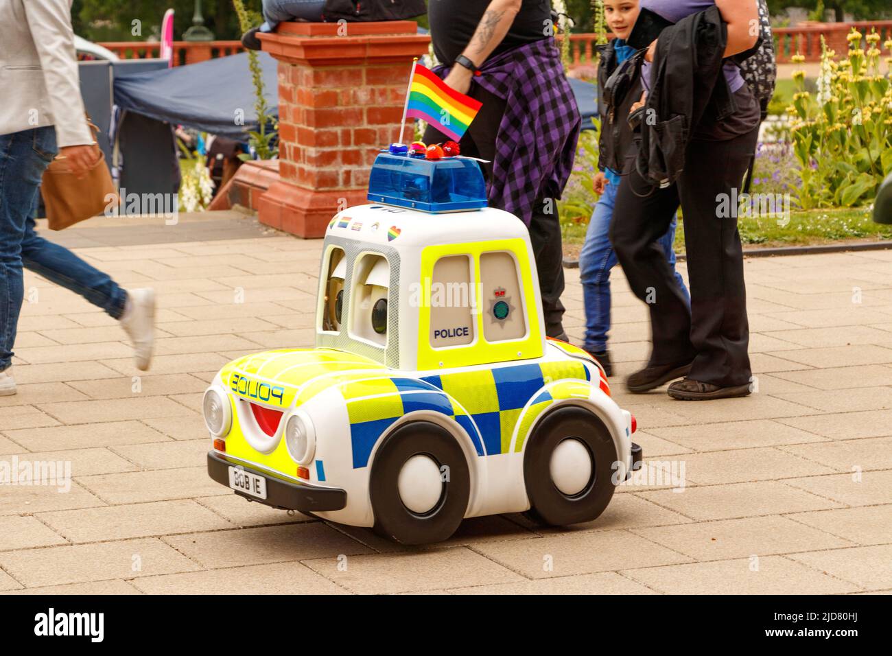 remote control toy police car at Stoke Gay Pride event in Hanley Park Saturday 18th June 2022 Stock Photo