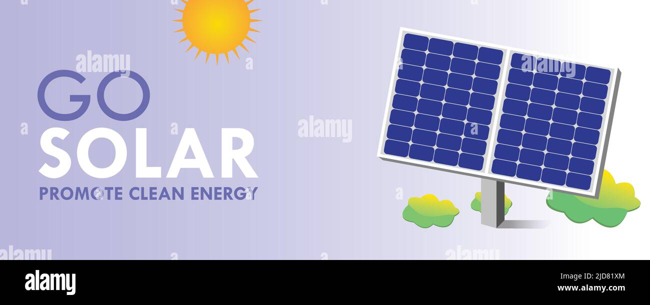 Go Solar Illustration For Infographic Solar Panel Sun Clean Electricity