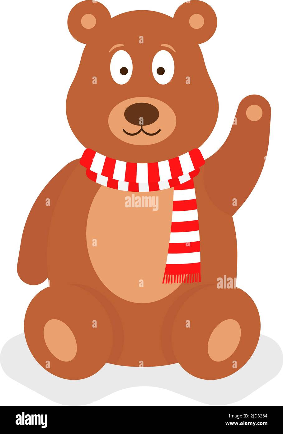 cartoon teddy bear with red scarf Stock Vector Image & Art - Alamy
