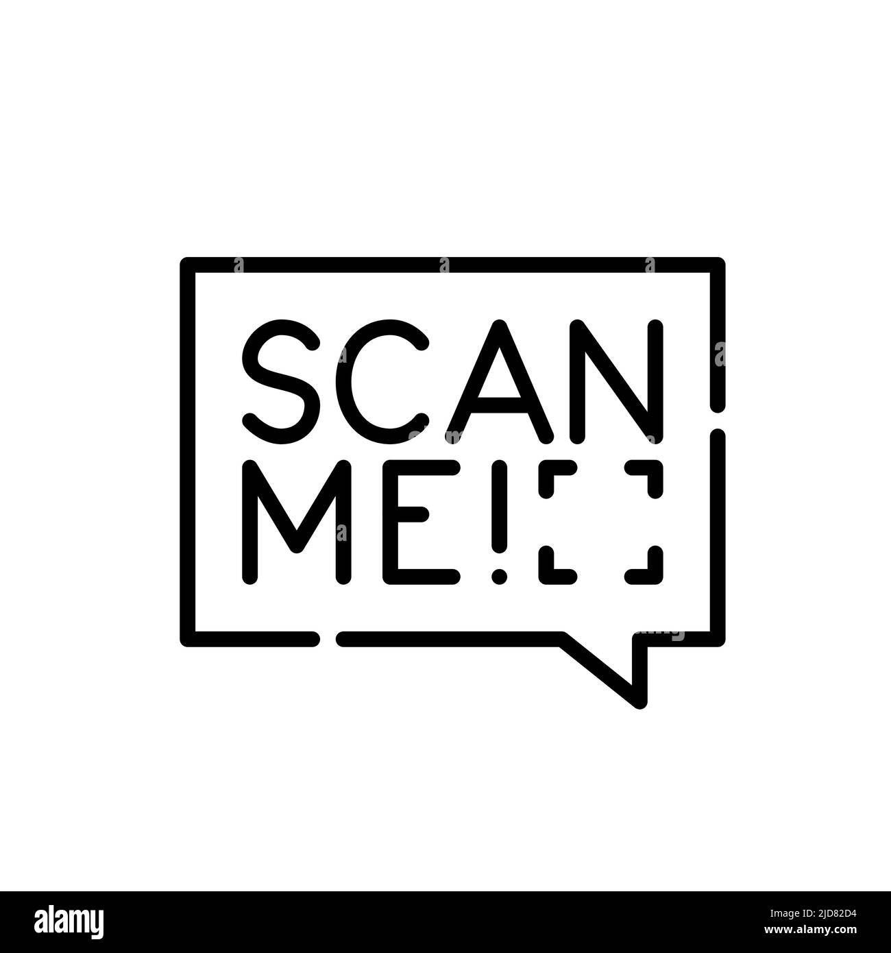 Scan me speech bubble. Pixel perfect, editable stroke line icon Stock Vector