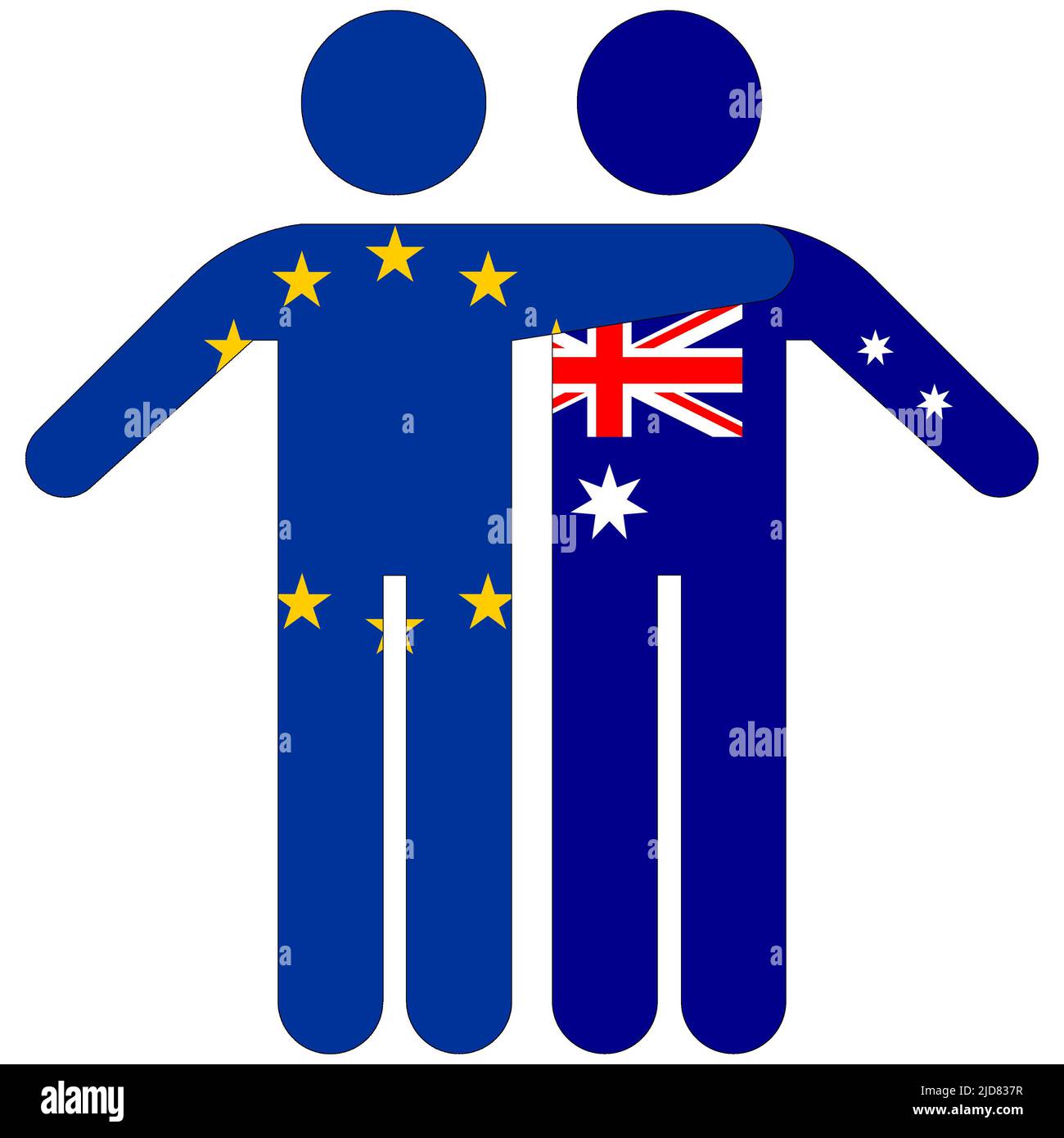 EU - Australia : friendship concept on white background Stock Photo