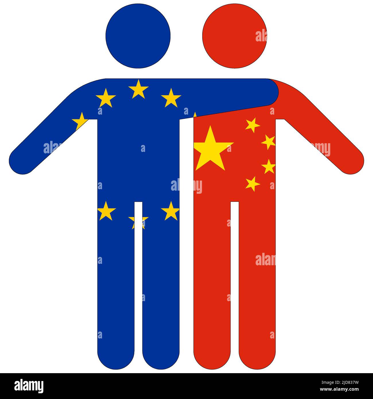 EU - China : friendship concept on white background Stock Photo