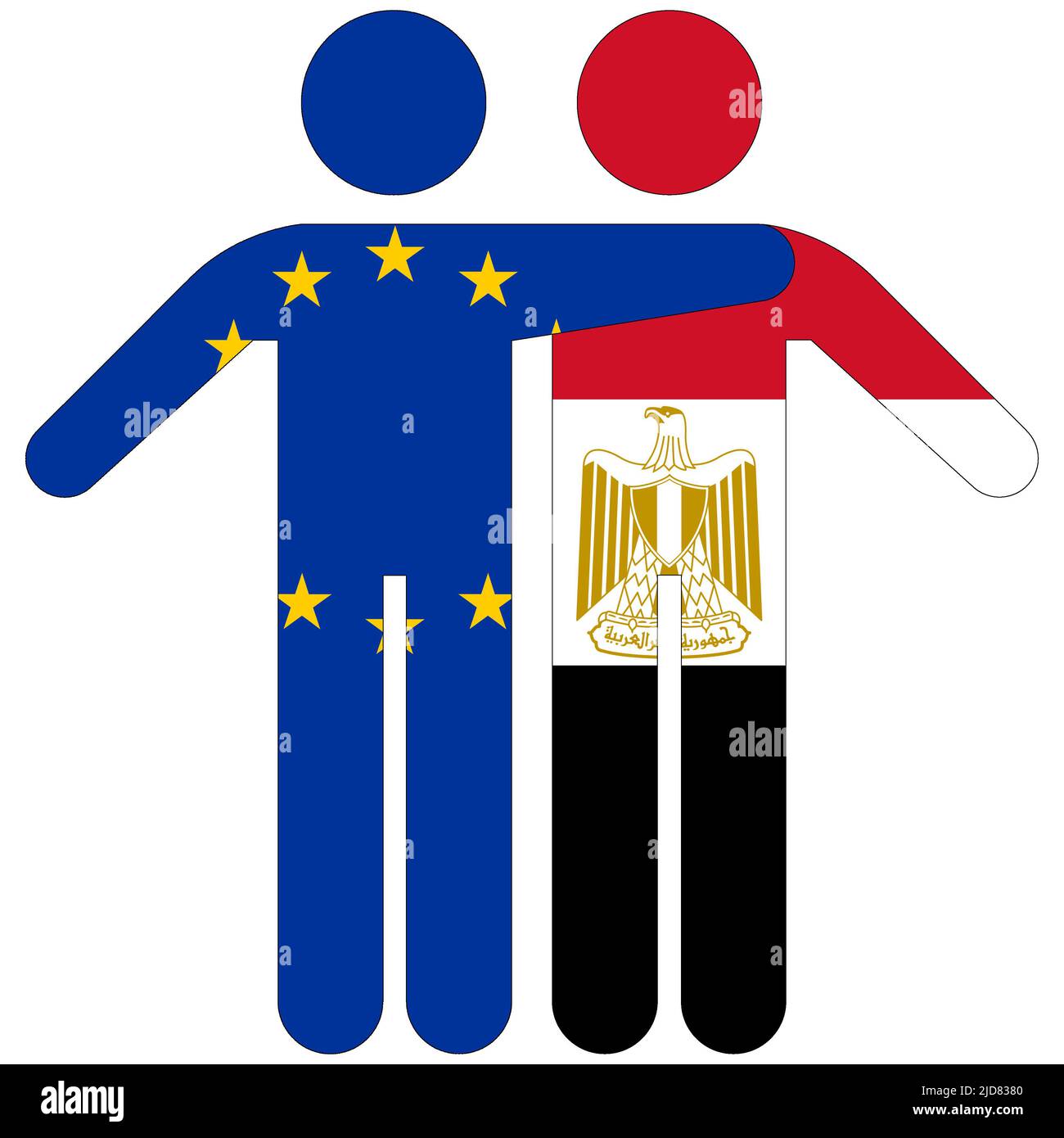 EU - Egypt : friendship concept on white background Stock Photo