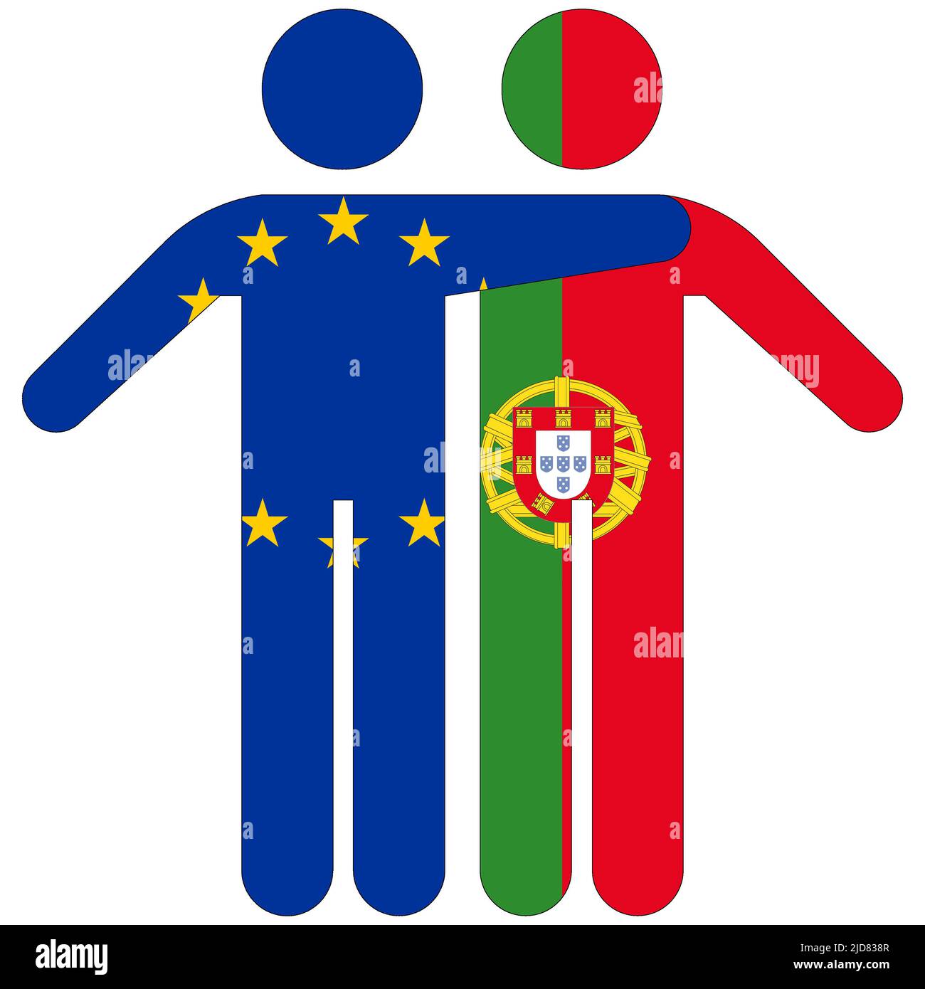 EU - Portugal : friendship concept on white background Stock Photo