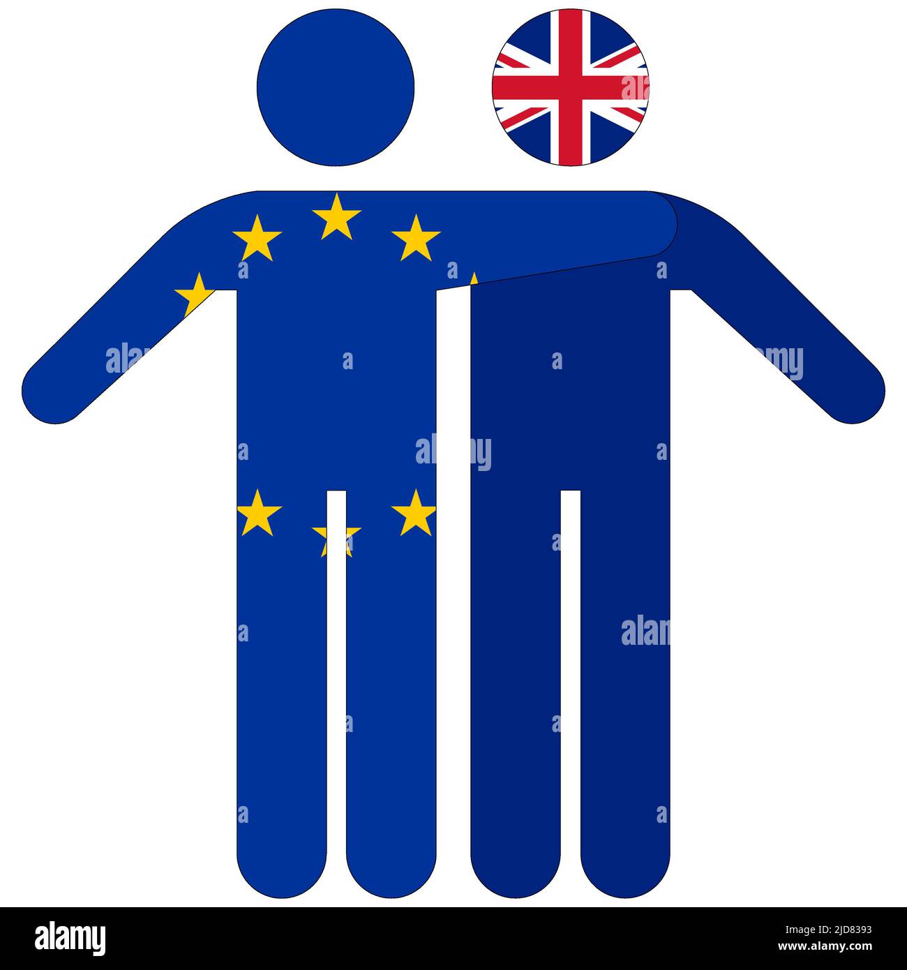 EU - UK : friendship concept on white background Stock Photo