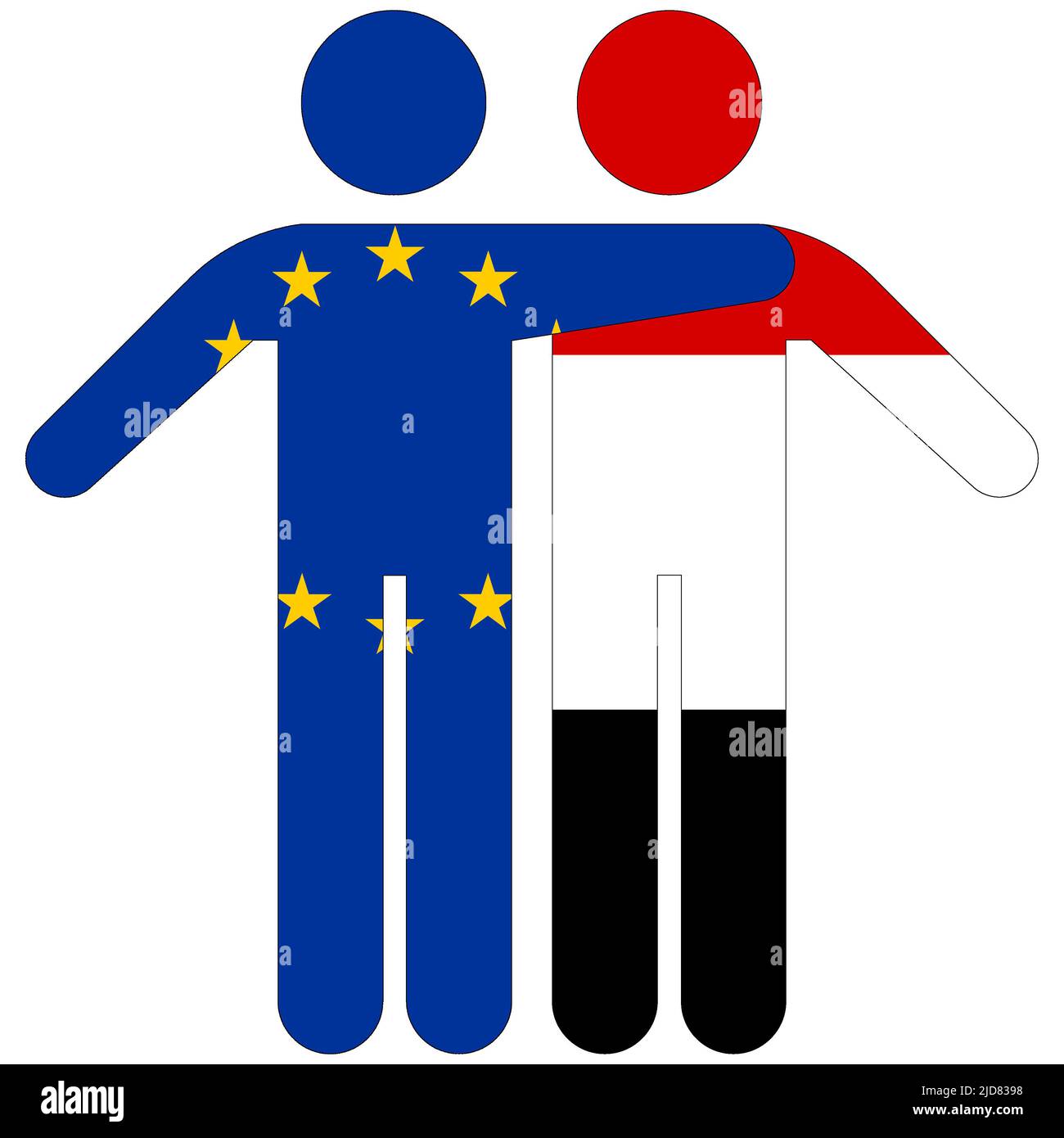 EU - Yemen : friendship concept on white background Stock Photo