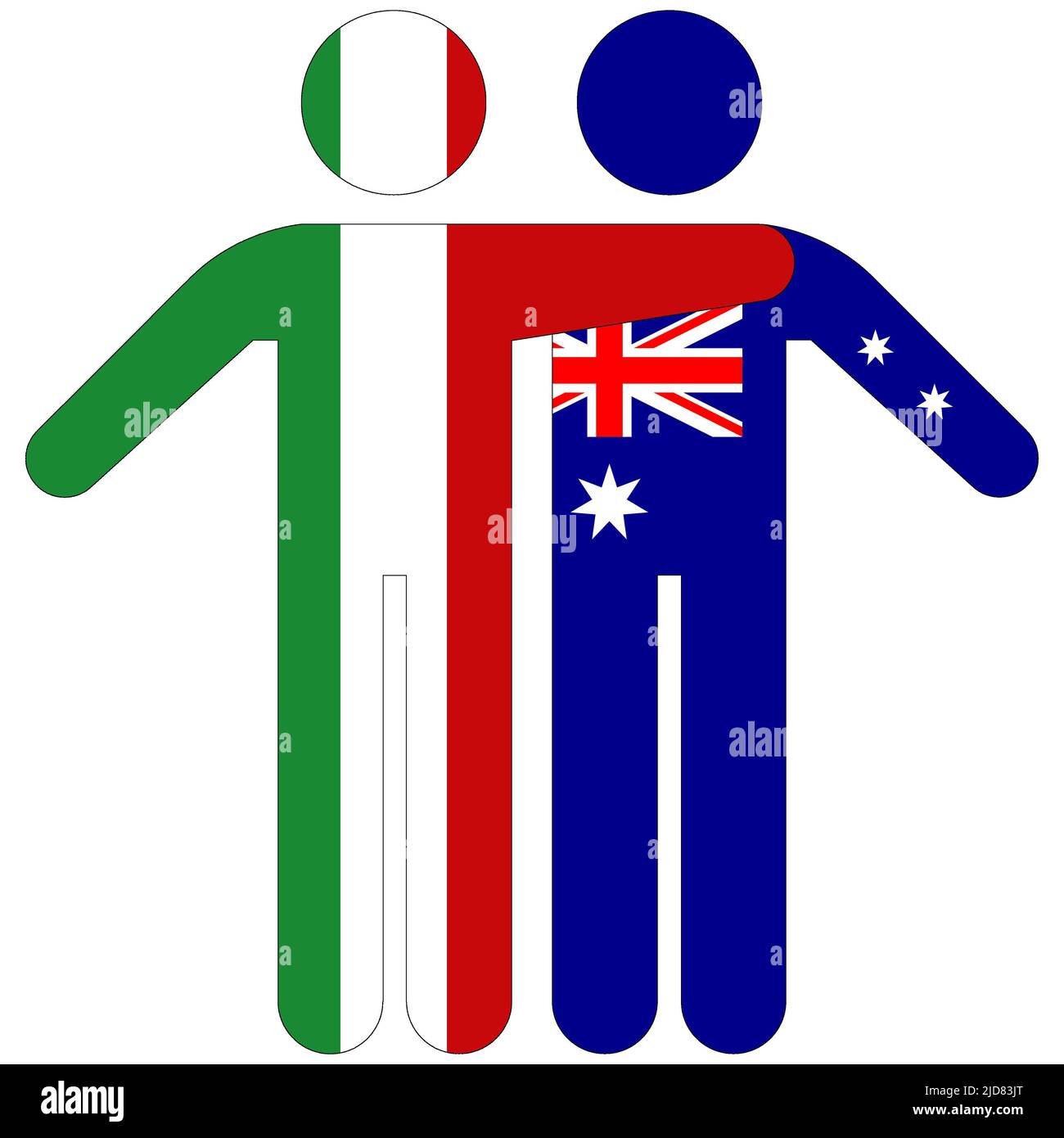 Italy - Australia : friendship concept on white background Stock Photo